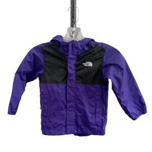 The North Face-Toddler-Rain Jacket-Hooded-Nylon-Blue-Black-Boys-Unisex-3T